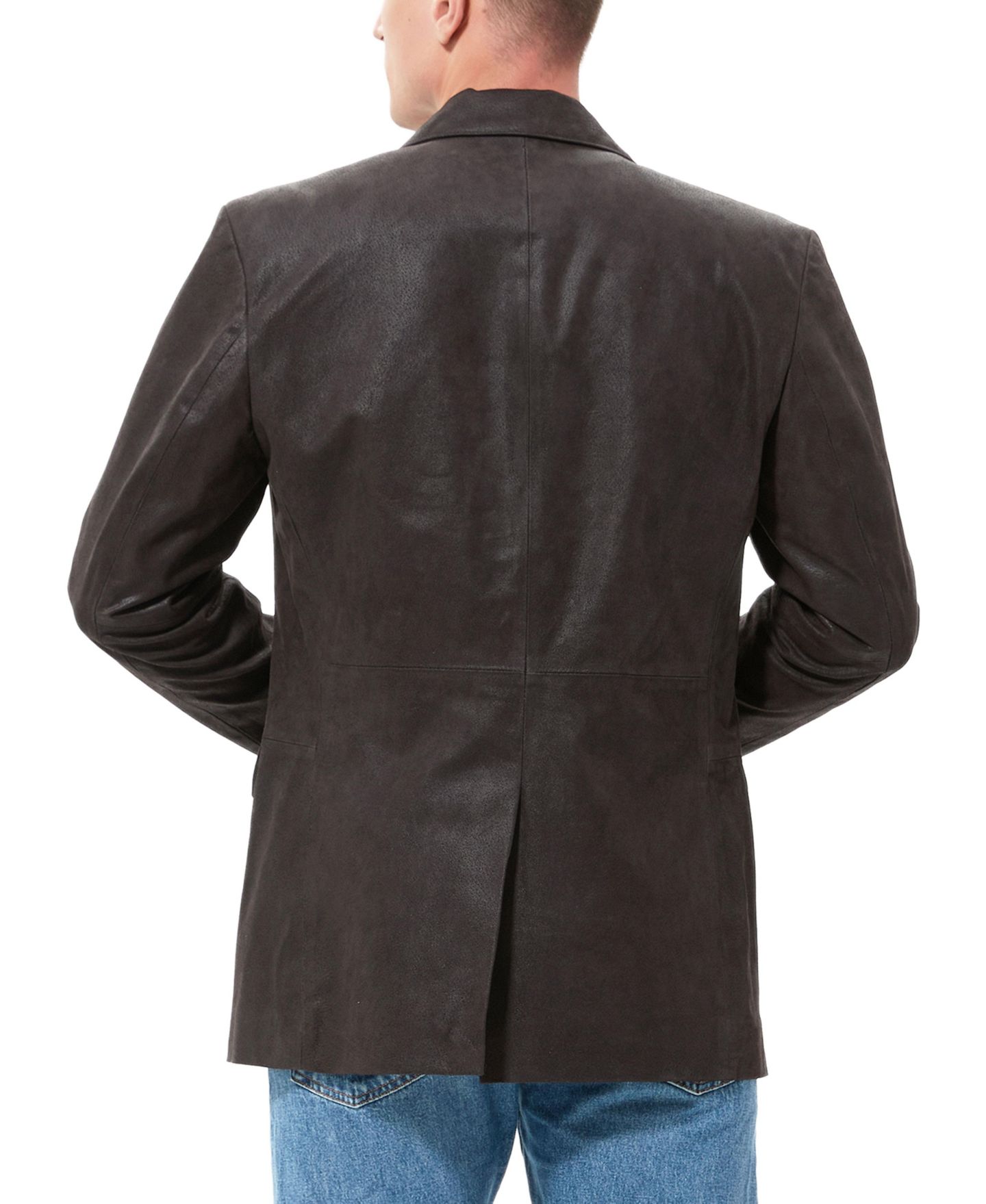 Мужской пиджак BGSD Classic Two-Button Distressed Leather Blazer, цвет: Тёмный коричневый — фото 5