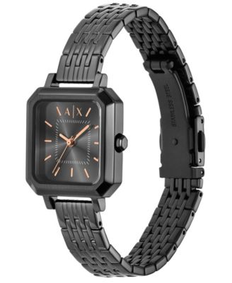 Women's Quartz Three-Hand Gunmetal Stainless Steel Watch, 27mm