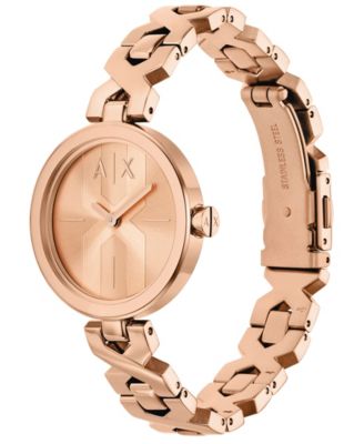Women's Quartz Two-Hand Rose Gold Stainless Steel Watch, 32mm