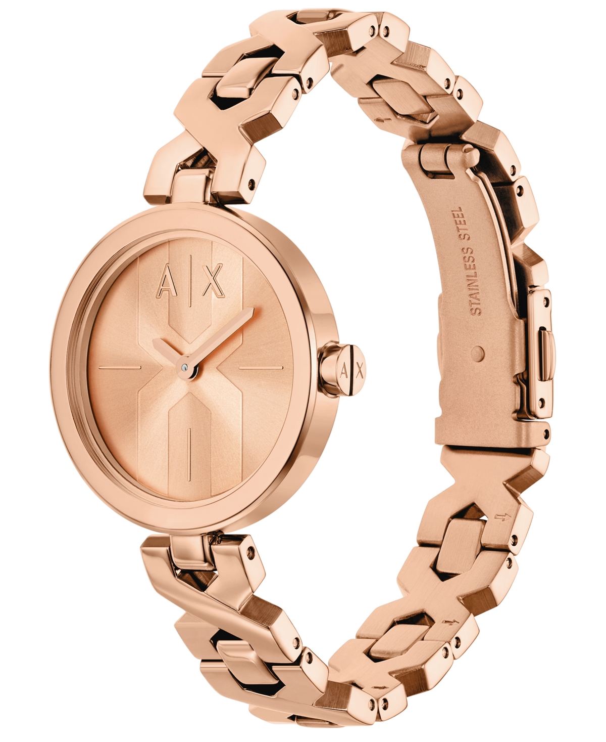 A|X Armani Exchange Women's Quartz Two-Hand Rose Gold Stainless Steel Watch, 32mm