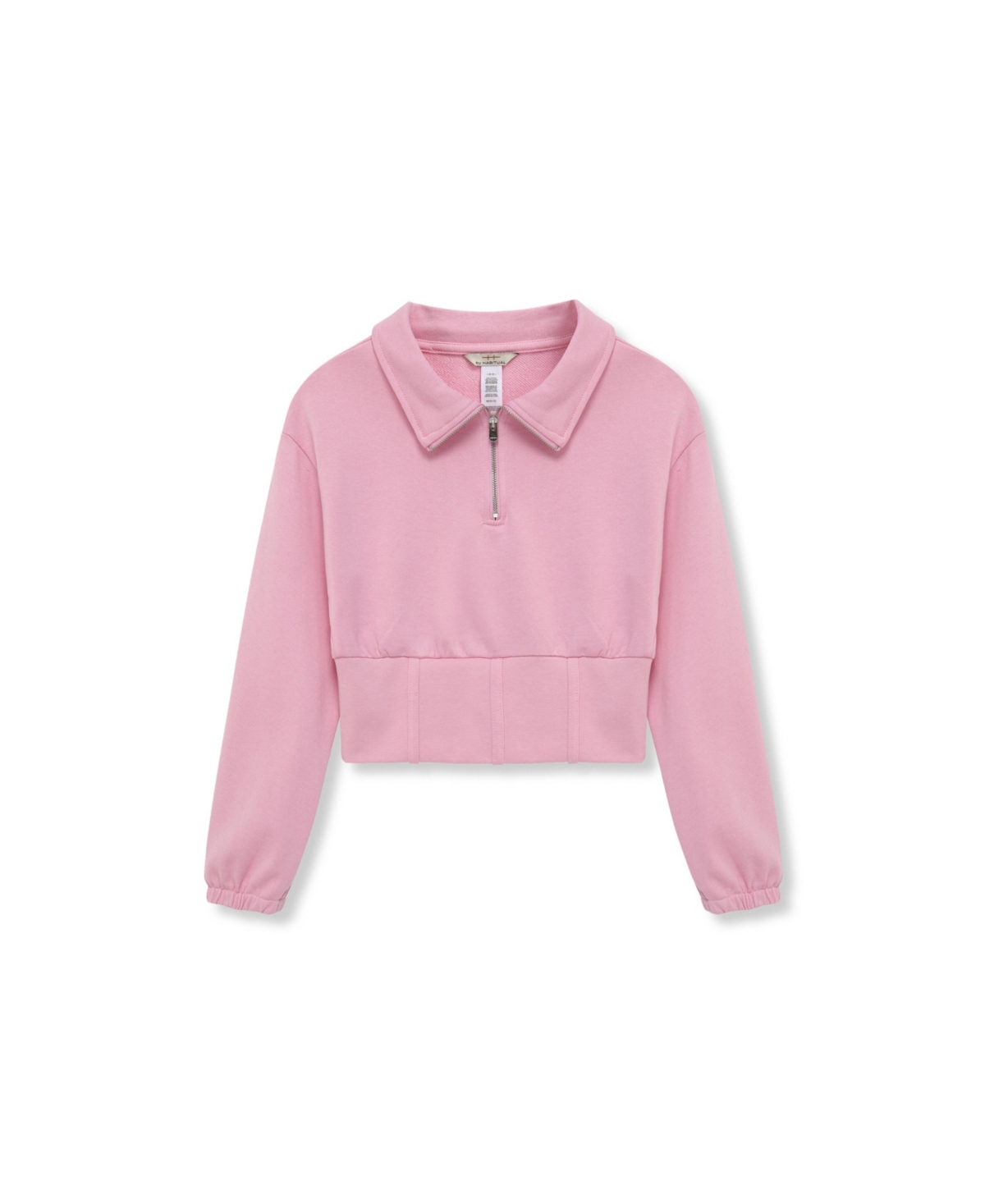 H By Habitual Kids' Big Girls Half Zip French Terry Sweatshirt In Pink