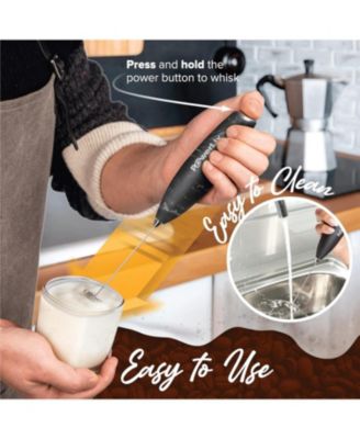 Milk Frother Battery Operated Foam Maker For Coffee With Stainless Steel Stand
