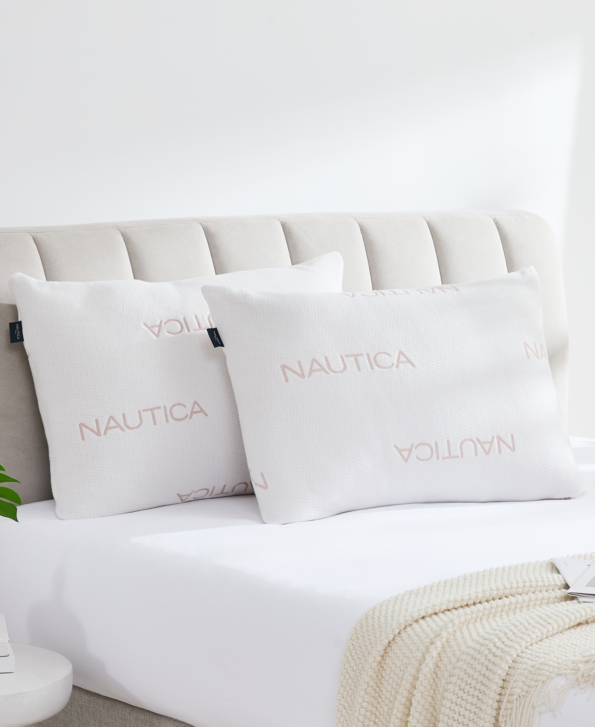 Nautica Copper Knit 2 Pack Pillow In White
