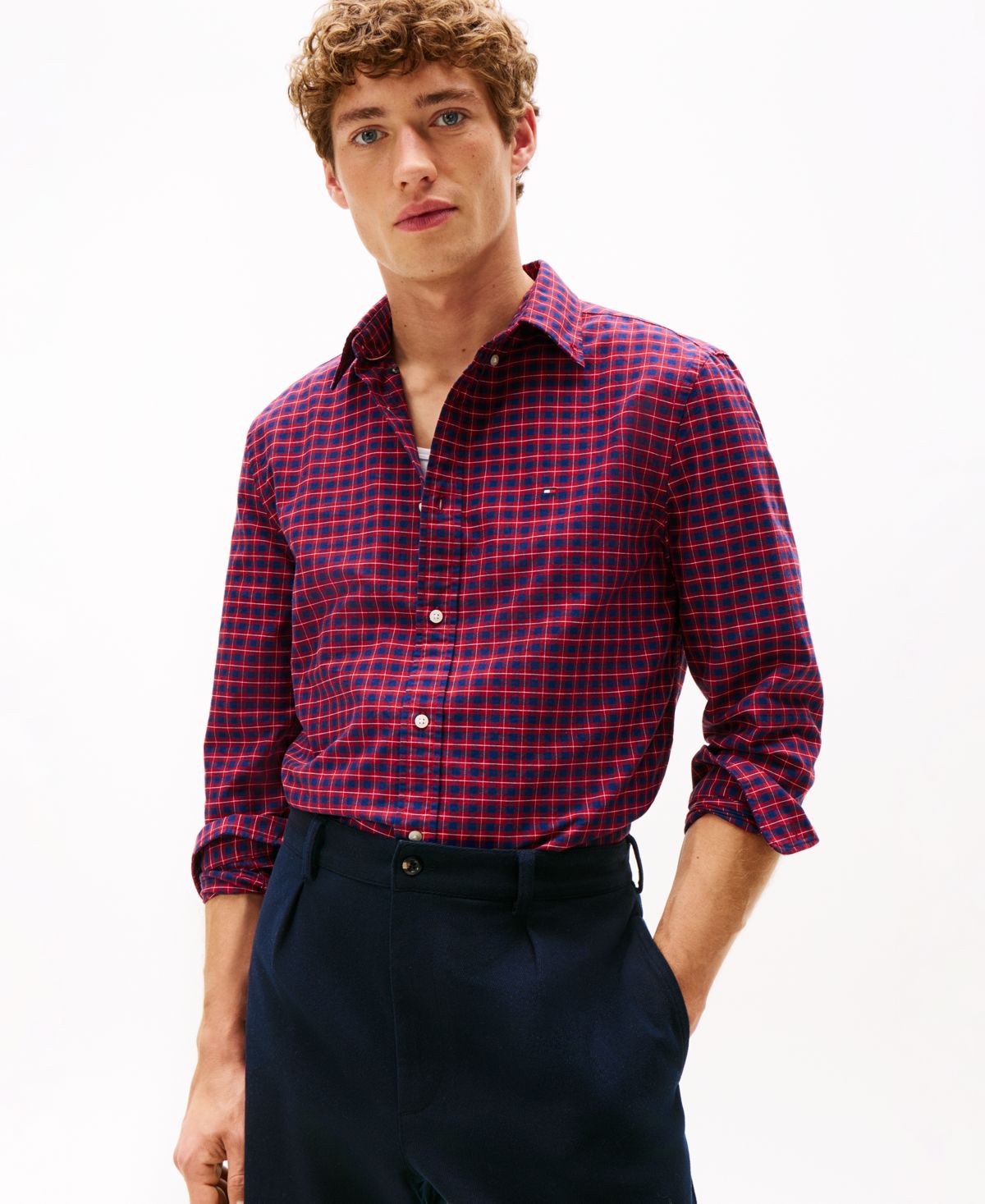 Мужская рубашка в сезонную клетку Heritage Oxford с длинным рукавом
