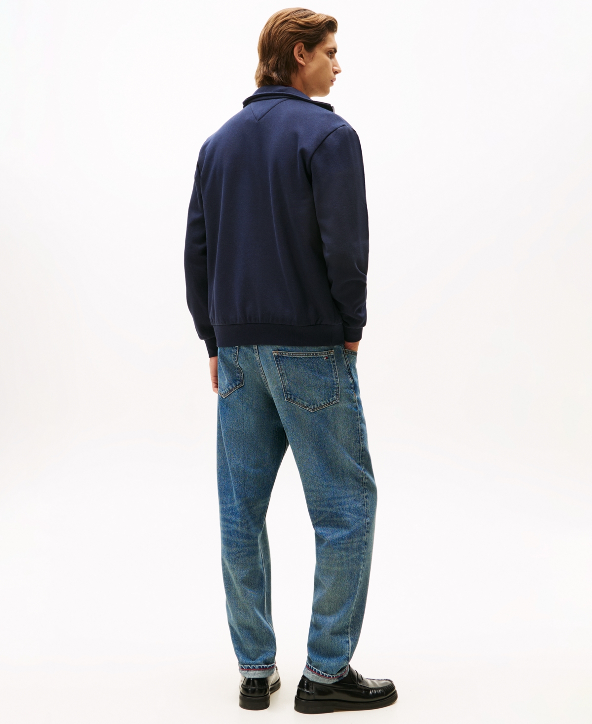 Tommy Hilfiger Signature Stripe Zip Sweatshirt In Blue
