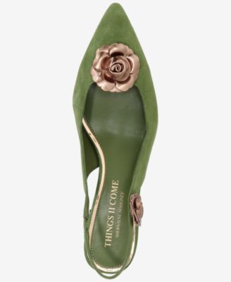 Women's Leza Luxurious Slingback Block-Heel Ballet Pumps