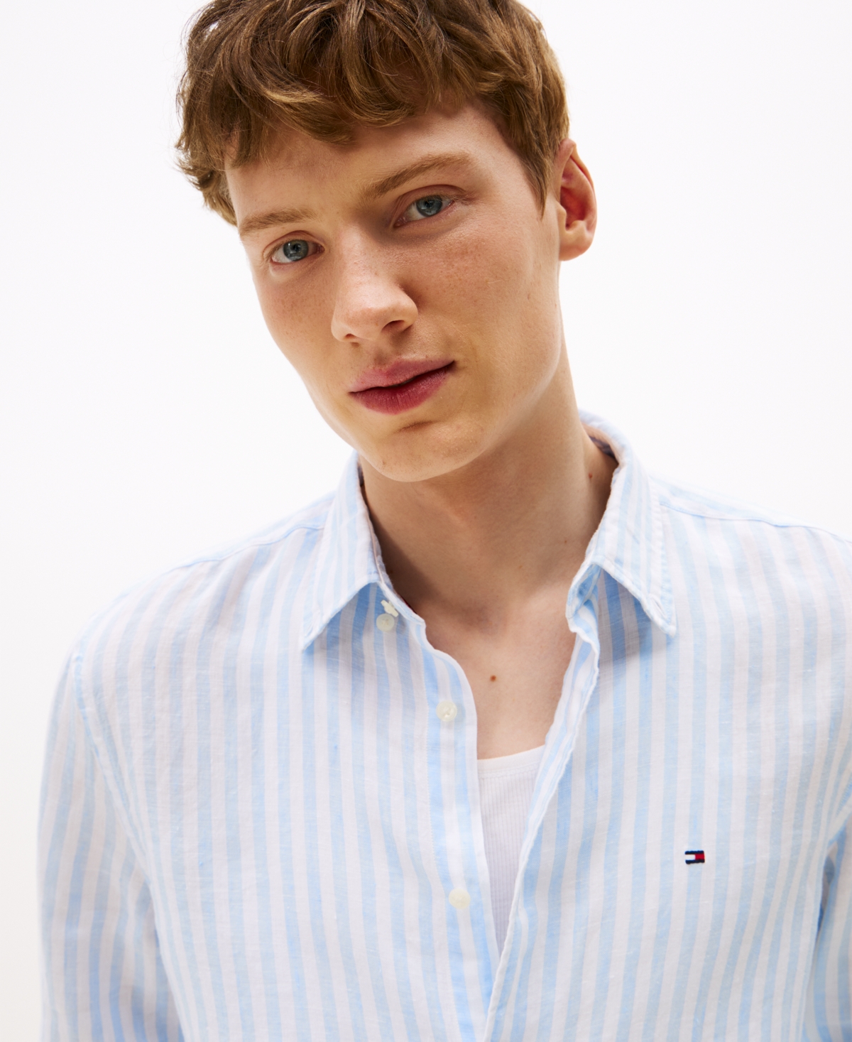Tommy Hilfiger Men's Pigment-dyed Stripe Linen Button Up Shirt In Multi
