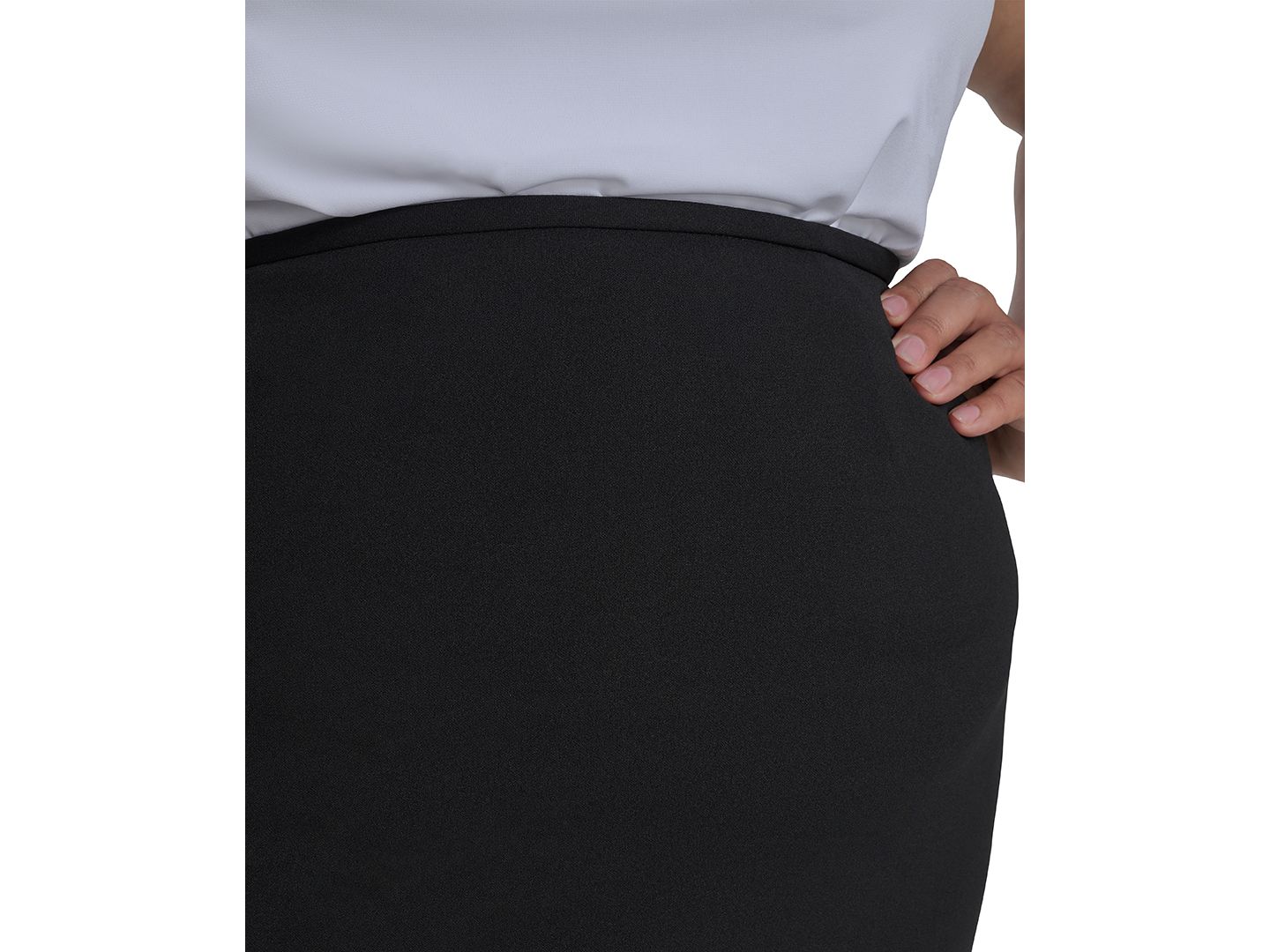 Женская юбка Calvin Klein Plus Size Soft Crepe Pencil, цвет: Чёрный — фото 5