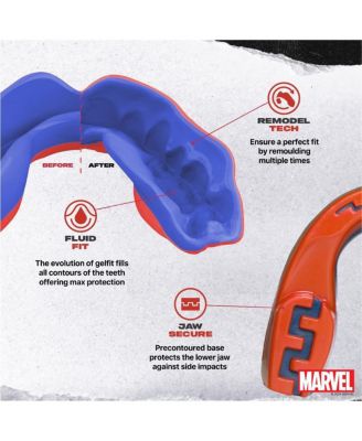 MARVEL Sports Mouthguard Dual Layer Premium Mouth Guard with Case for Basketball, Football, MMA, Hockey - Junior - IRON MAN