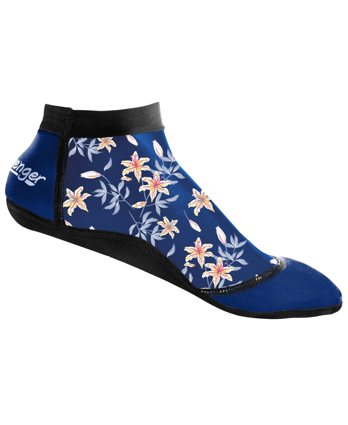 SeaSnug Low Cut Beach Socks for All Beach and Sand Activities - Geometric Palm / Xl - Dark floral