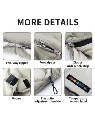 Sleeping Bag for Adults with Hood,33  Lightweight Hollow Cotton Sleeping Bag,3 Seasons Waterproof Spliceable Sleeping Bags