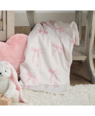 Coquette Floral Pink Bows Aesthetic Warm Fleece Baby Blanket