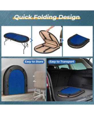 8 Players Texas Holdem Foldable Poker Table