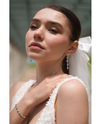 Lucia Cascade Pave Shell Drop Earrings