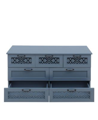 Vintage 7 Drawer Storage Cabinet Sideboard Buffet Cabinet Entryway Cabinet with Drawers Accent Storage Cabinet for Living Room Bedroom