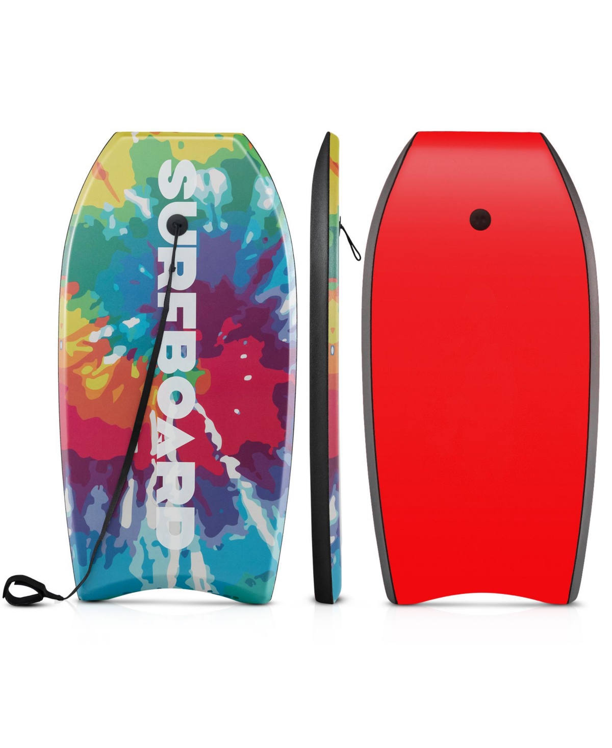 33 Inches Lightweight Body Board Boogie Board with Eps Core Xpe Deck Hdpe Bottom Multicolor - Red