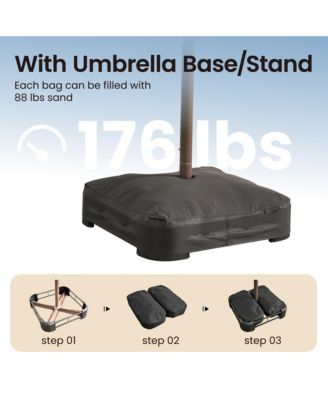 15ft Patio Umbrella with Base,12 Heavy Duty Ribs Large Outdoor Double-Sided Rectangle Umbrella with Crank Handle, Market Umbrella for Backyard