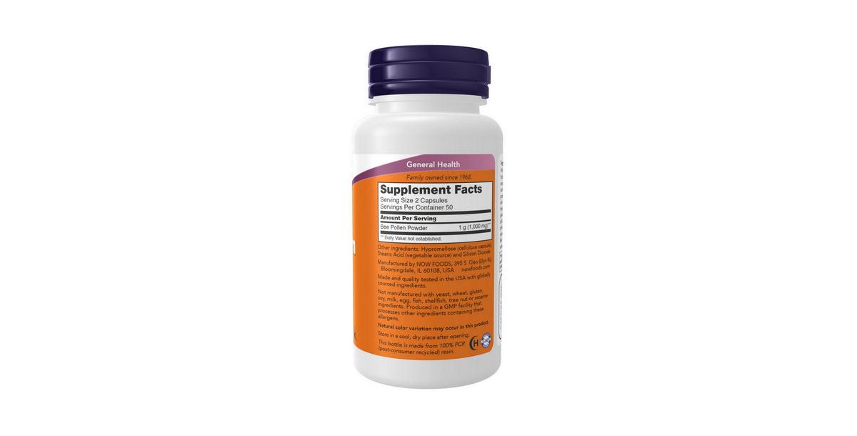 Now Foods Bee Pollen, 500 mg, 100 Caps