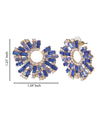 Royal Radiance Blue Crystal Burst Earrings