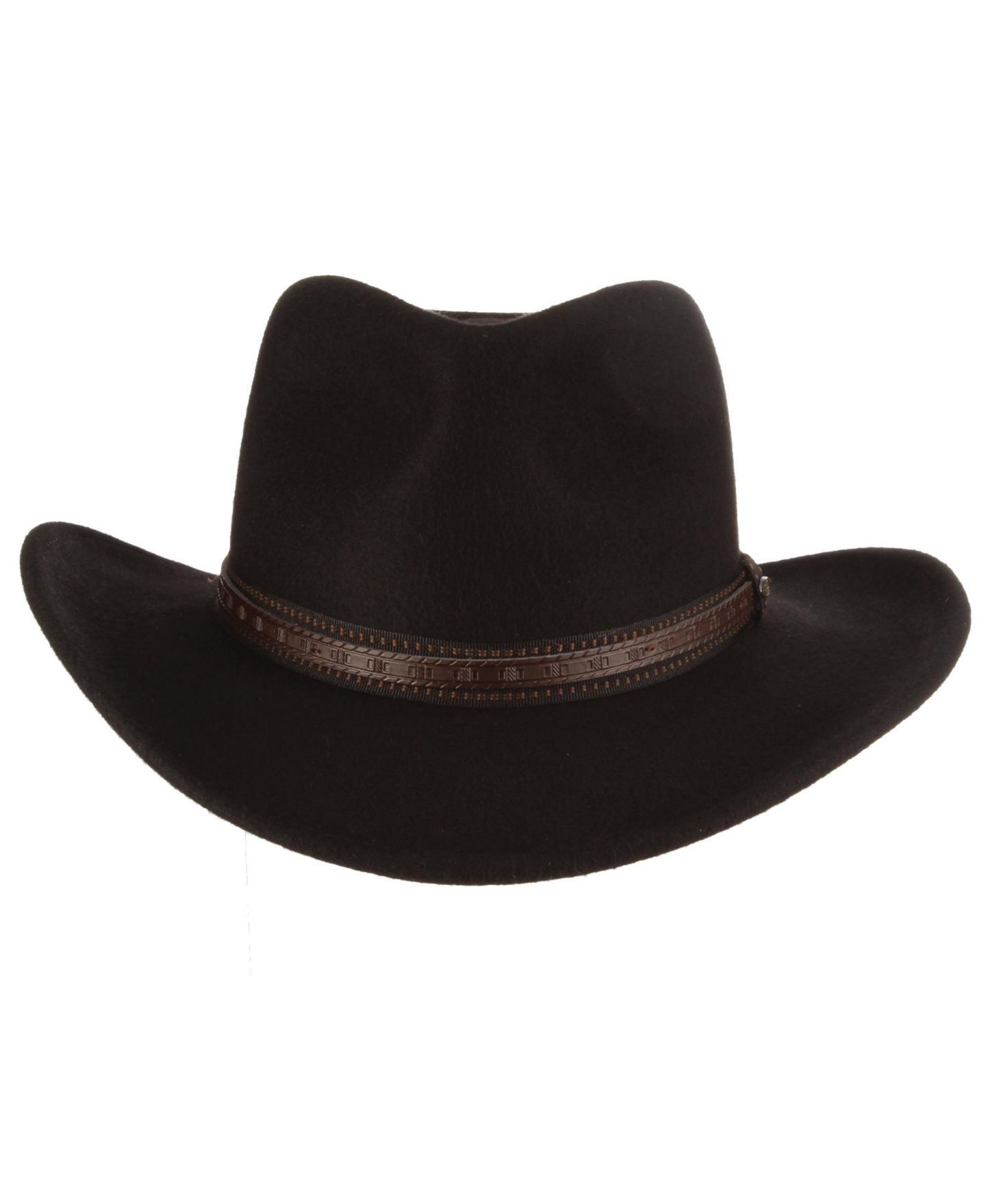 Мужской головной убор Scala Wool Felt Outback Overlay Hat, цвет: Чёрный — фото 1