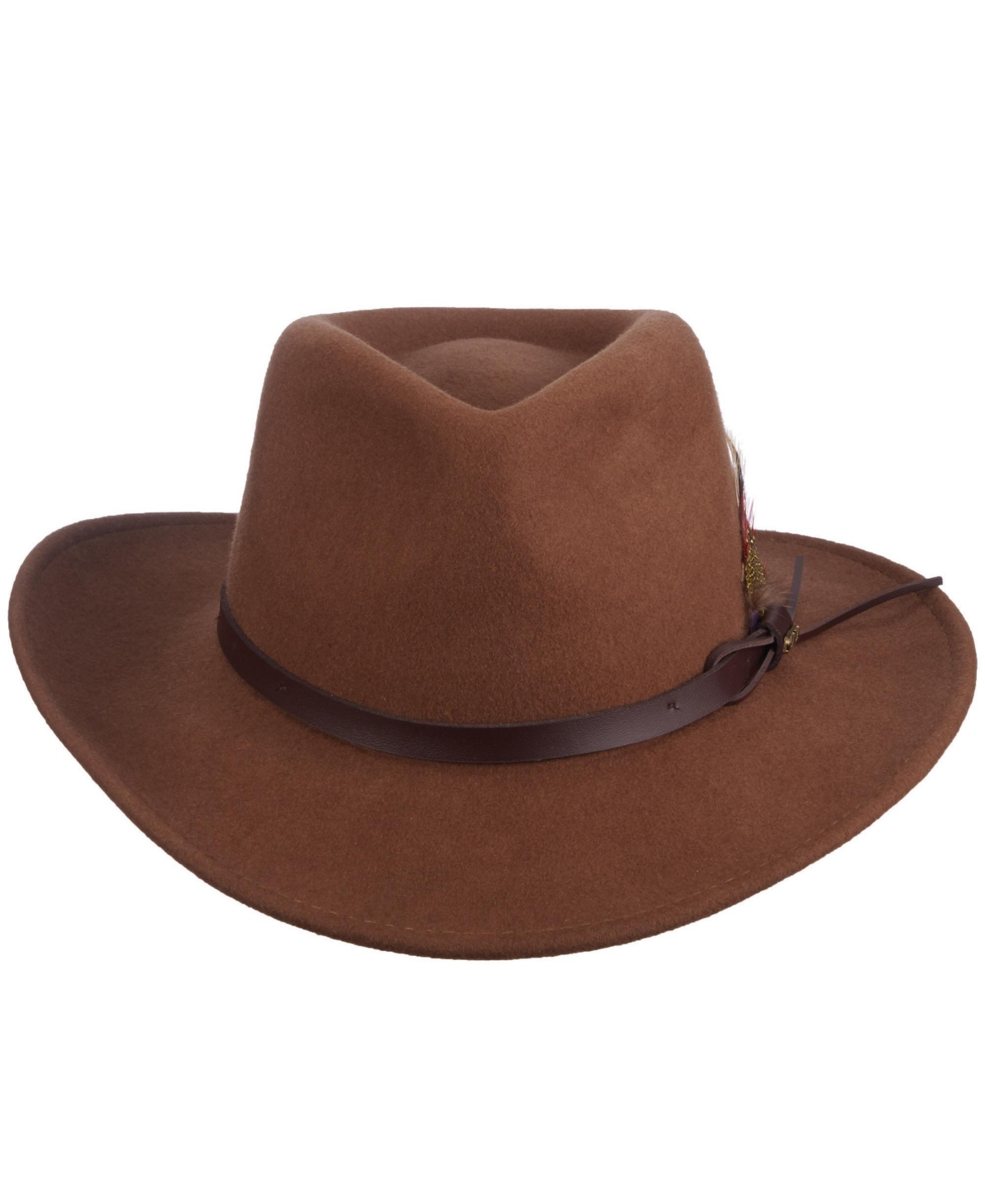 Scala Men's Crushable Felt Outback Hat In Brown