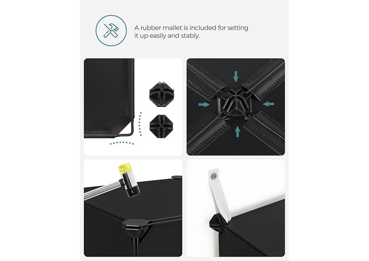 Songmics Home Modular Storage Set – Rustic Brown 16-Cube Shelf & 6-Cube Organizer, Customizable for Books, Clothes, and More