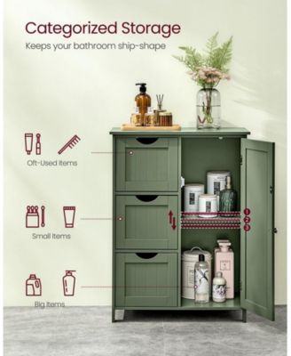 23.6&amp;#x22;W MDF 3 Drawers &amp; Adjustable Shelf Freestanding Bathroom Cabinet