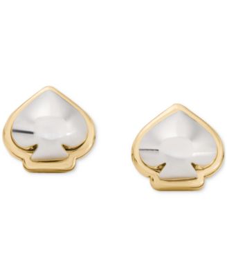 Two-Tone Sculpted Spade Mini Stud Earrings