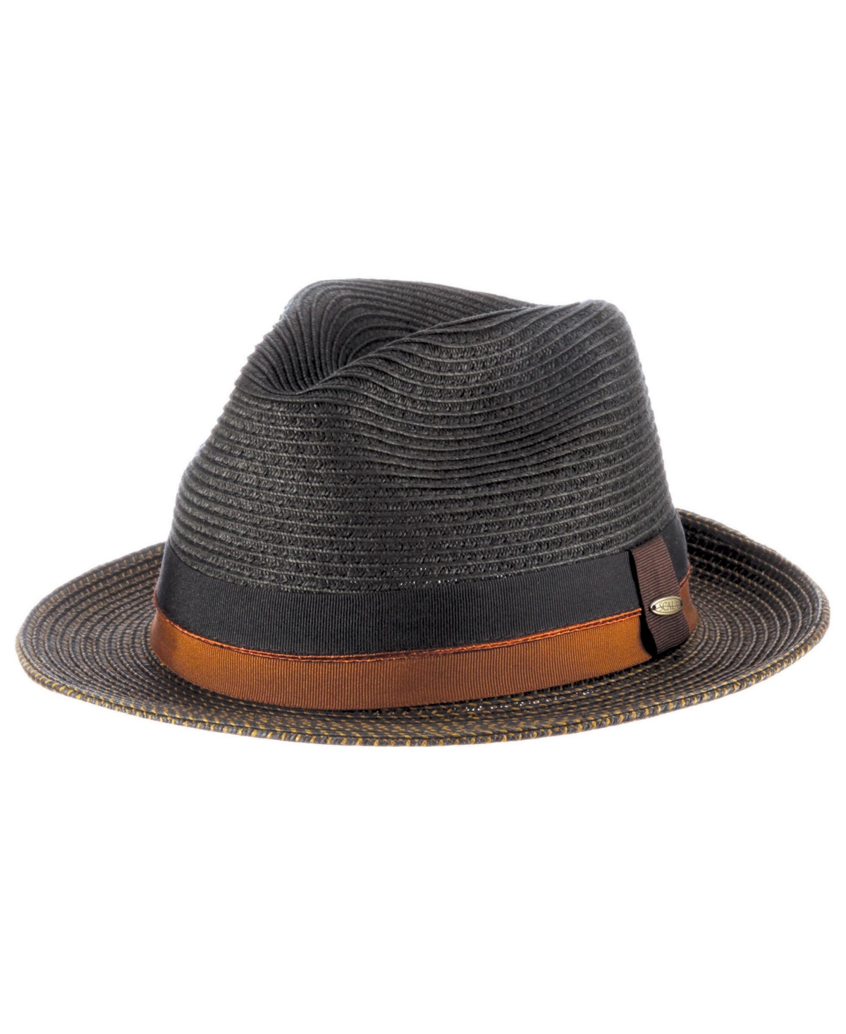 Scala Men's Two-tone Paper Braid Hat In Brown