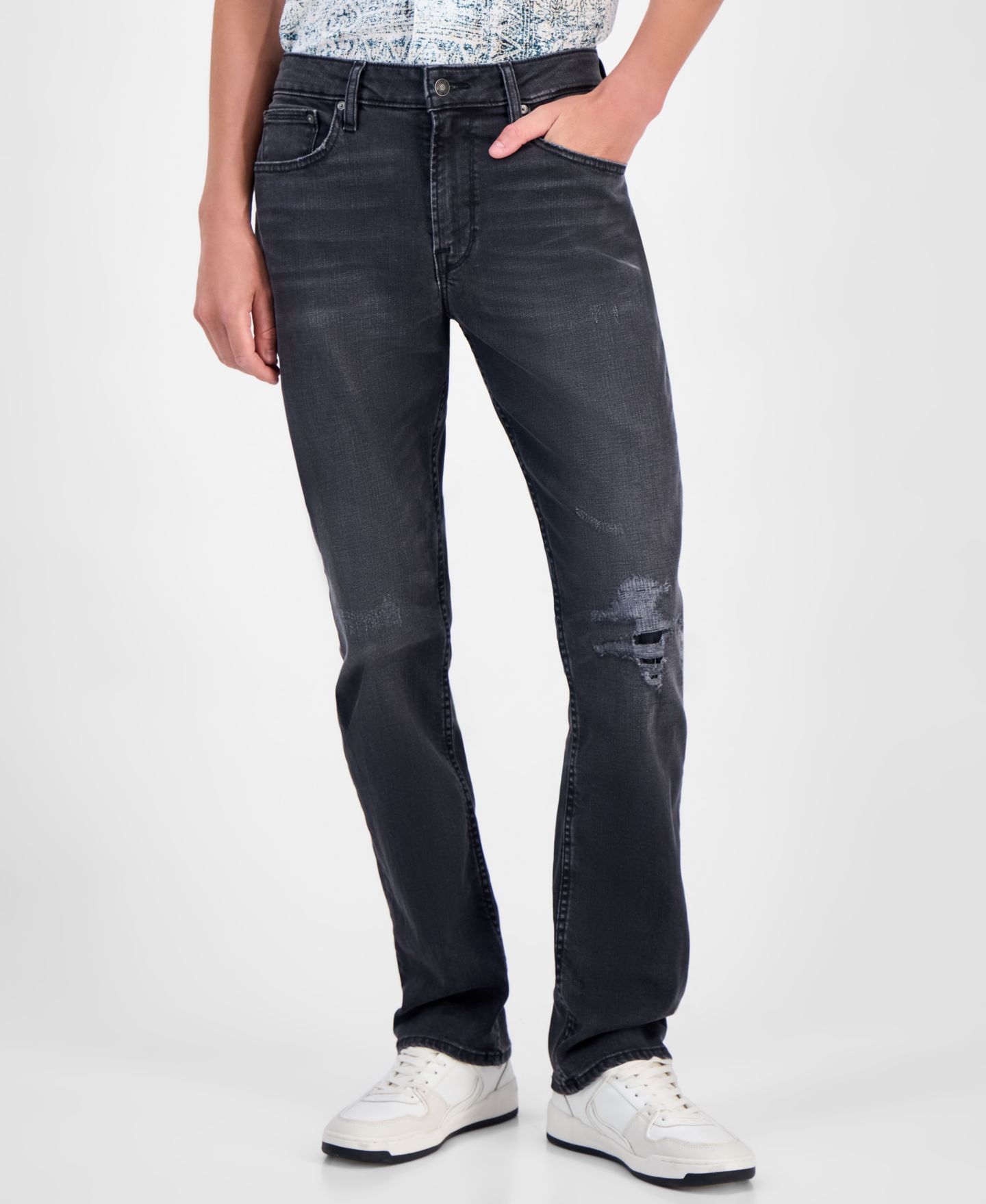 Мужские джинсы GUESS Mateo Regular Straight Fit Dark Wash, цвет: Archer — фото 2