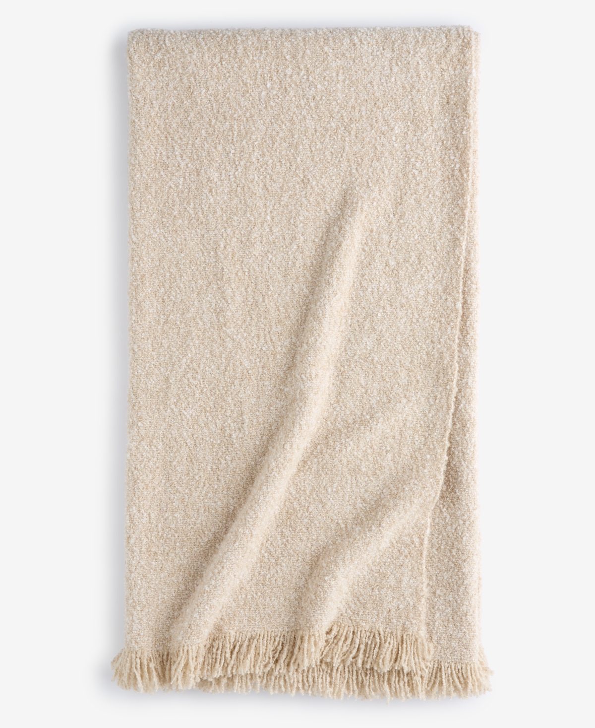 Oake Heathered Boucle Throw, 50" X 60", Exclusively For Macy's In White