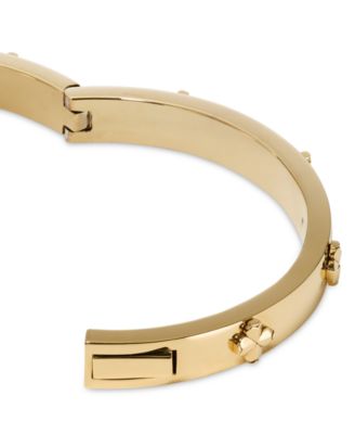 Spade Flower Hinge Bangle Bracelet