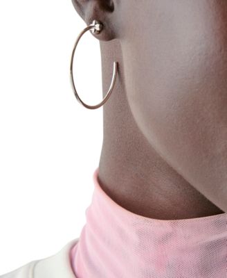 Spade Flower Medium Hoop Earrings, 1.63"