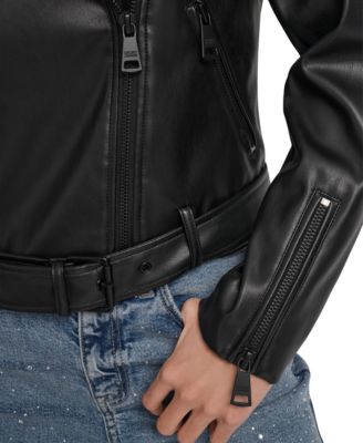 Women's Faux-Leather Moto Jacket