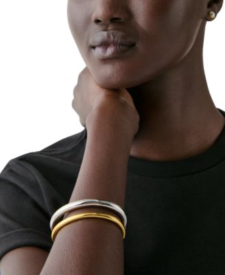 Two-Tone Interlock Cuff Bracelet