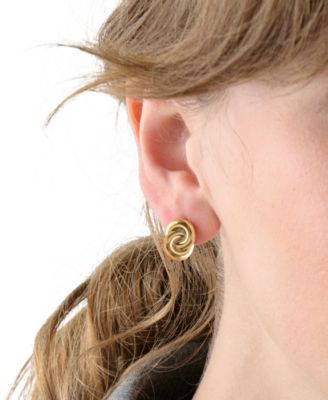 Two-Tone Interlock Stud Earrings
