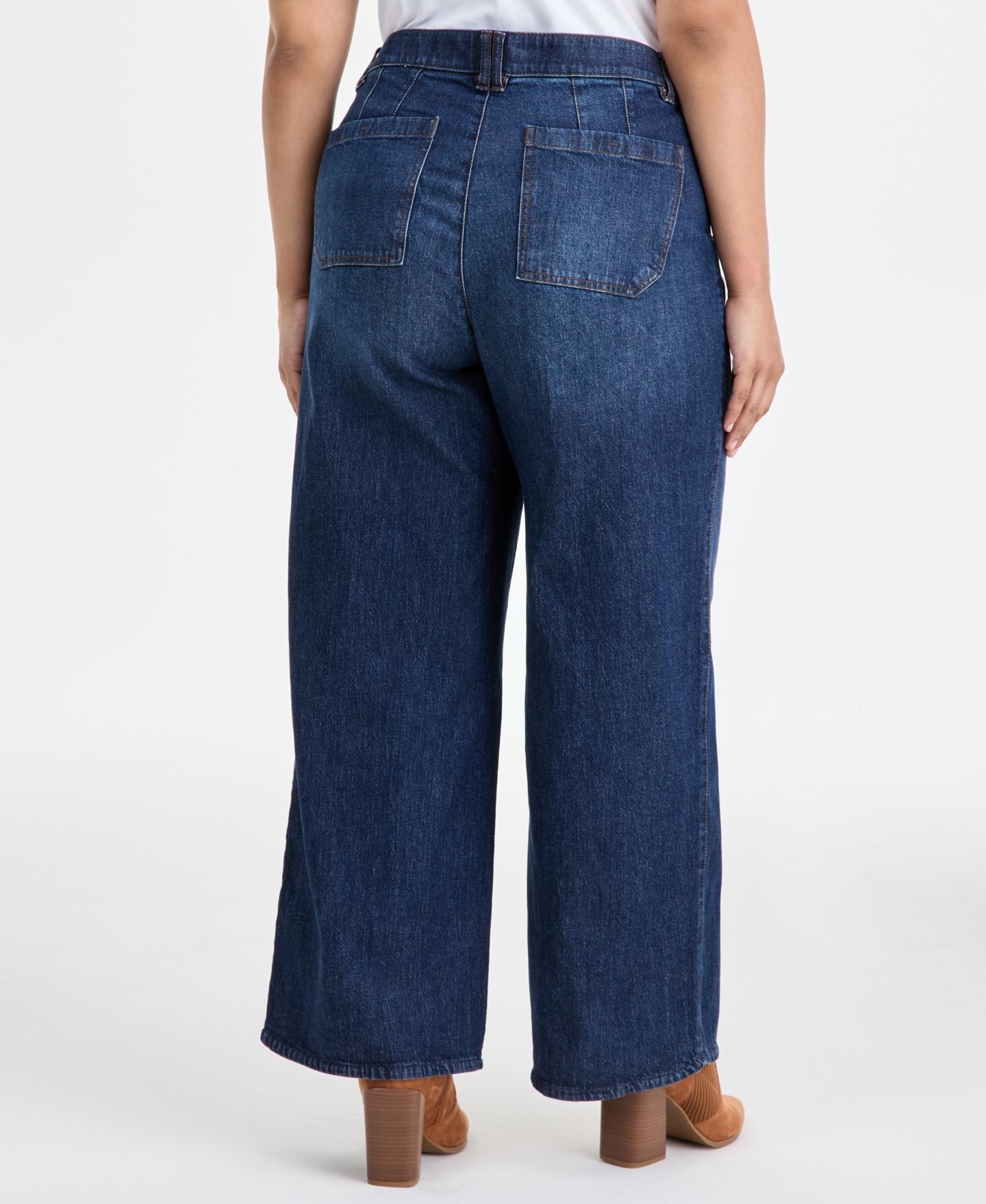 Женские джинсы Democracy Plus Size AbSolution Wide-Leg, цвет: Синий — фото 4
