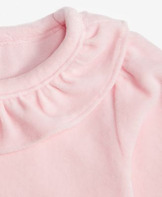 Baby Girls Mix and Match Long-Sleeve Ruffle-Neck Velour Top, Macy's Exclusive