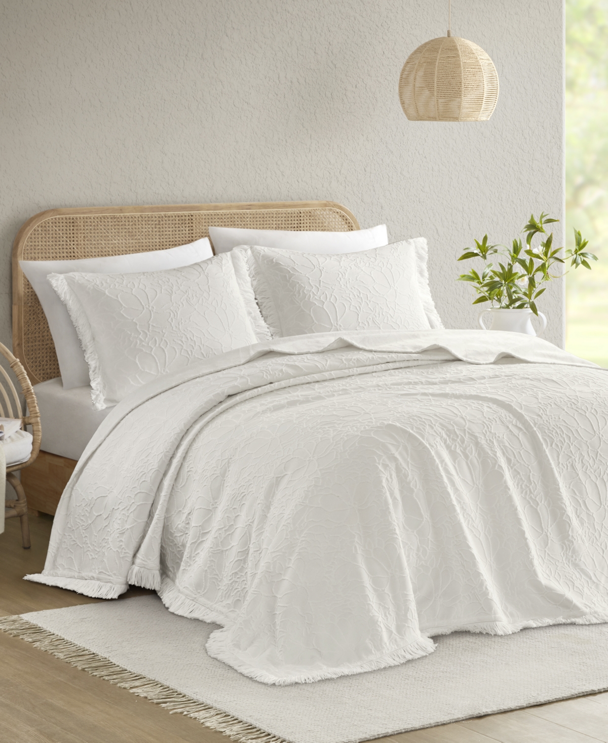 Madison Park Willow Lightweight Breathable 3-pc. Bedspread Set, King In White