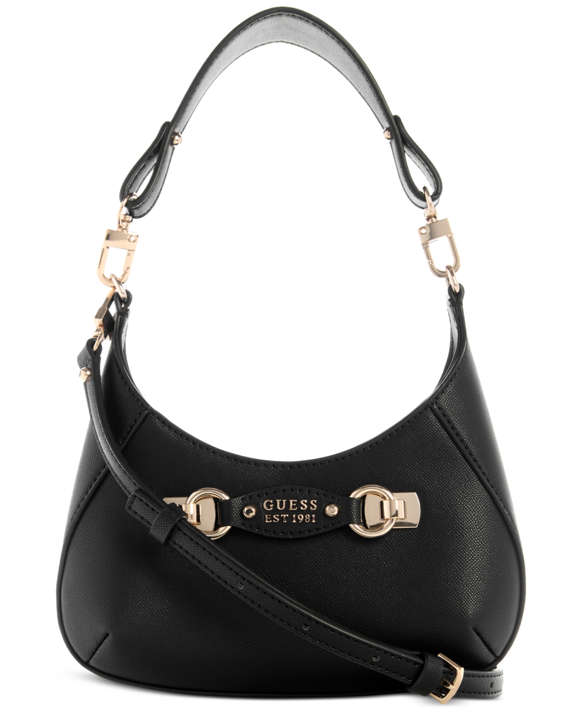 Guess Mimina Small Top Zip Crossbody Bag In Black