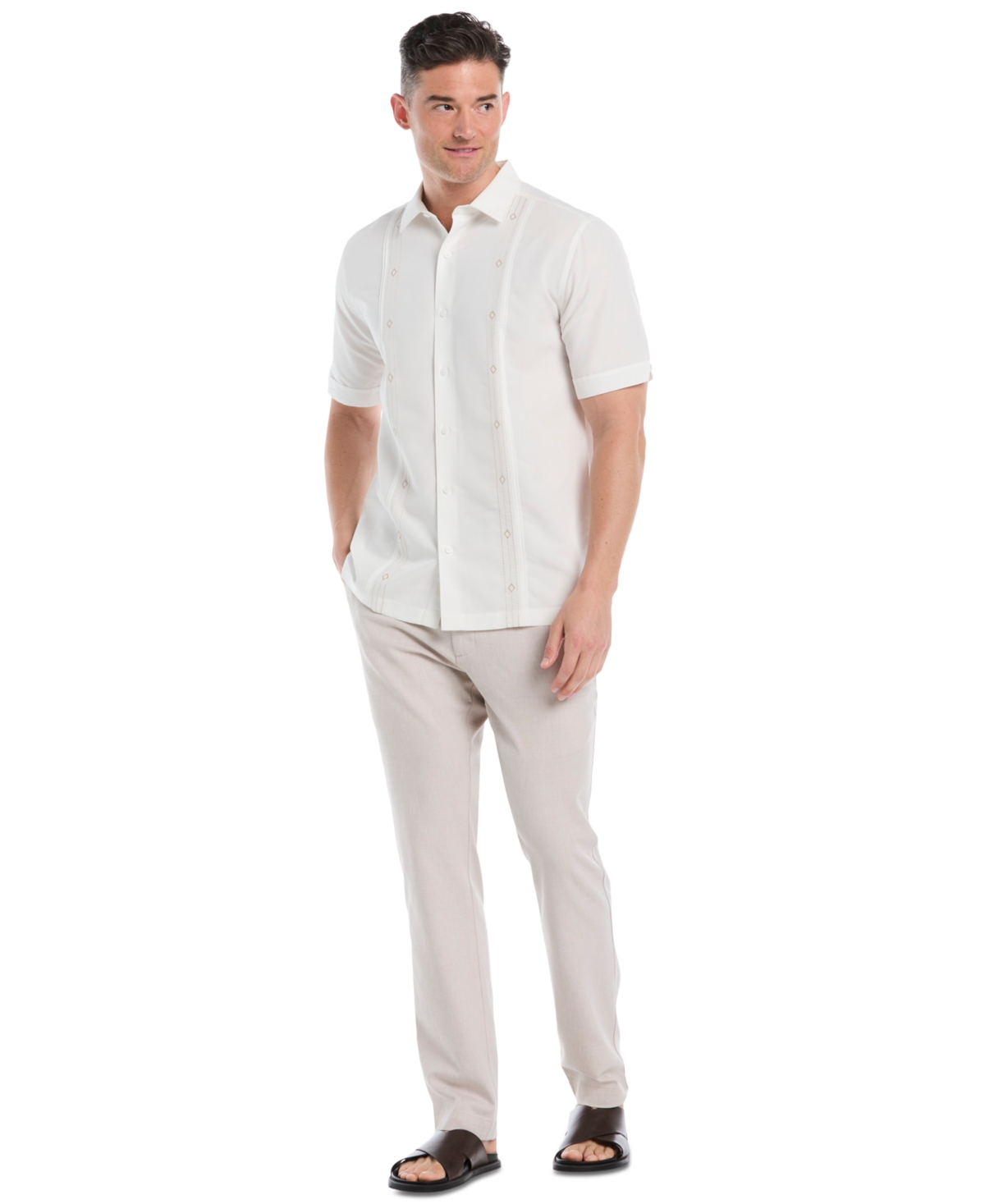 Cubavera Men's Linen-blend Drawstring Pants In Gray
