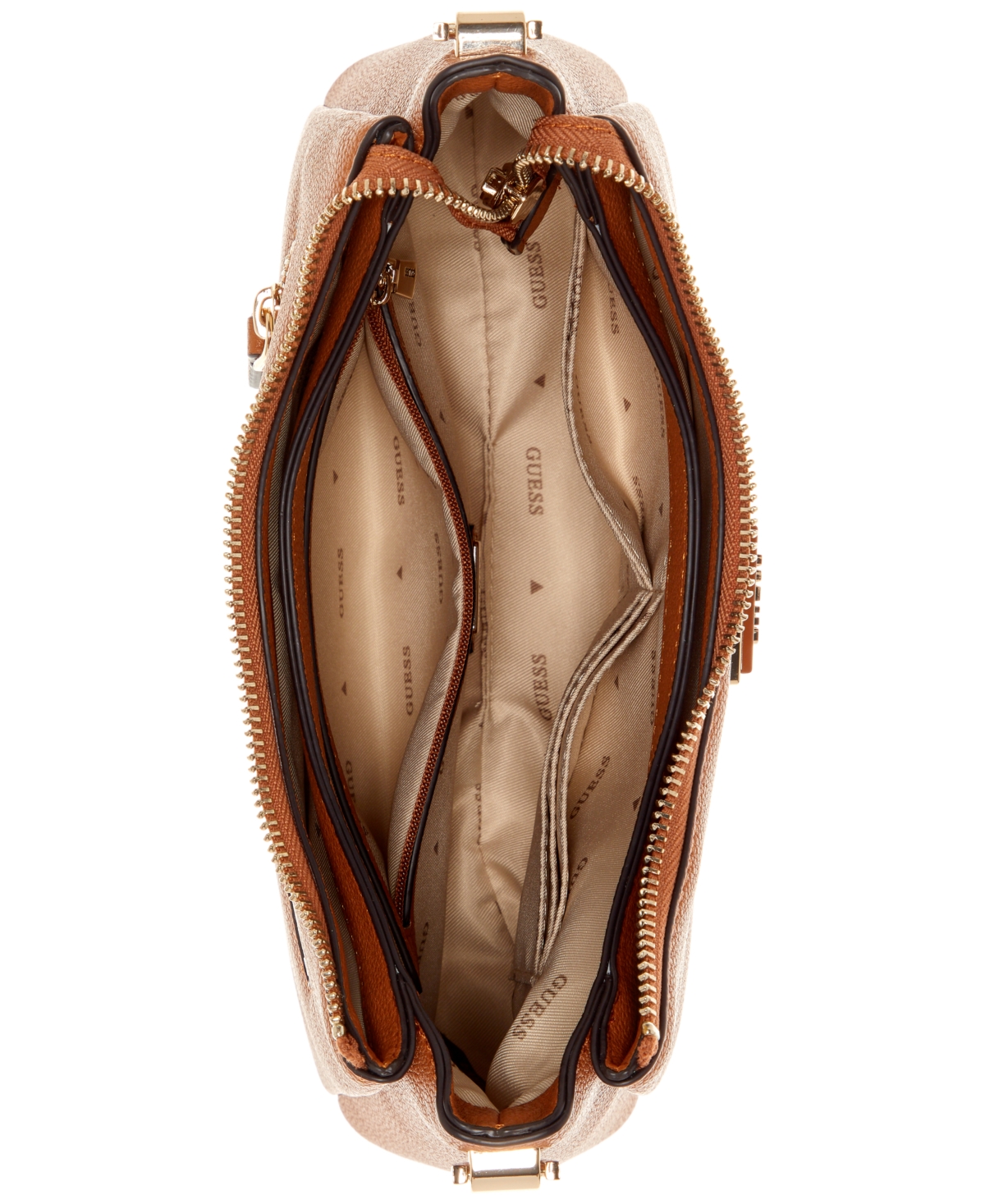 Guess Meridian Ii Small Shoulder Bag In Brown
