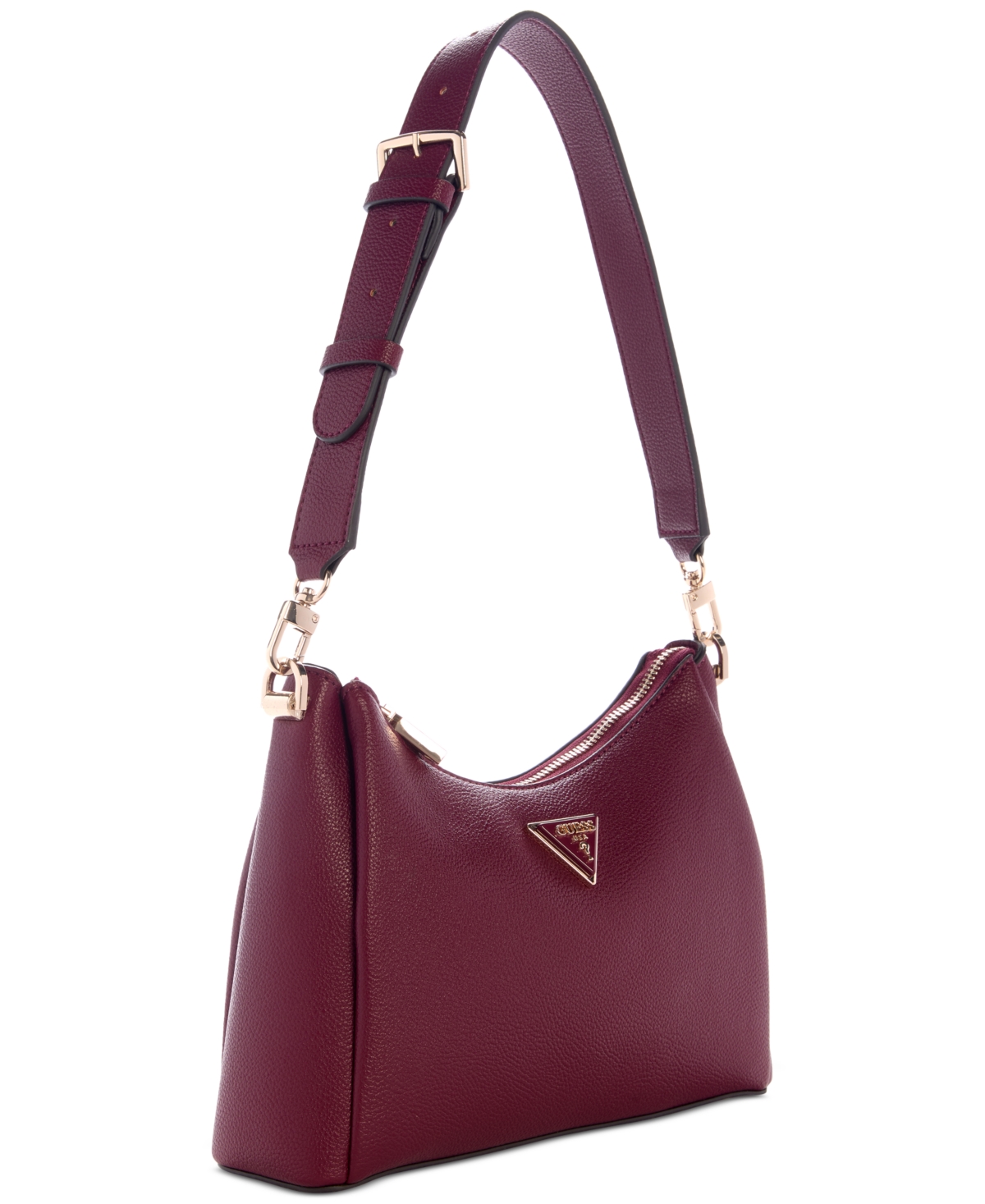 Guess Meridian Ii Small Shoulder Bag In Burgundy