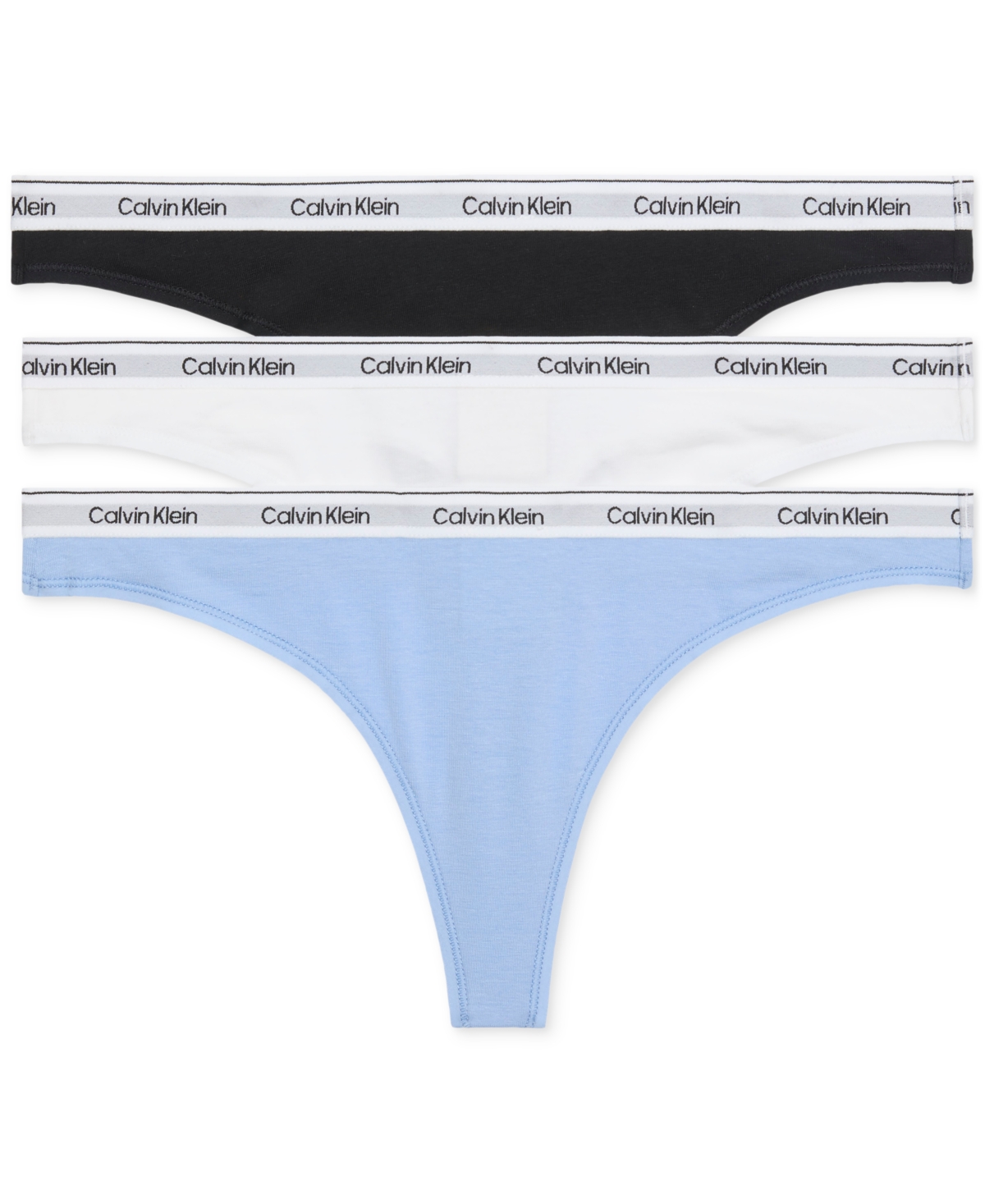 Calvin Klein Women's Modern Logo 3-pack Thong Underwear Qd5209 In Multi