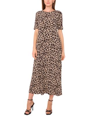 Vince Camuto - Women's Printed Elbow-Sleeve Maxi Dress