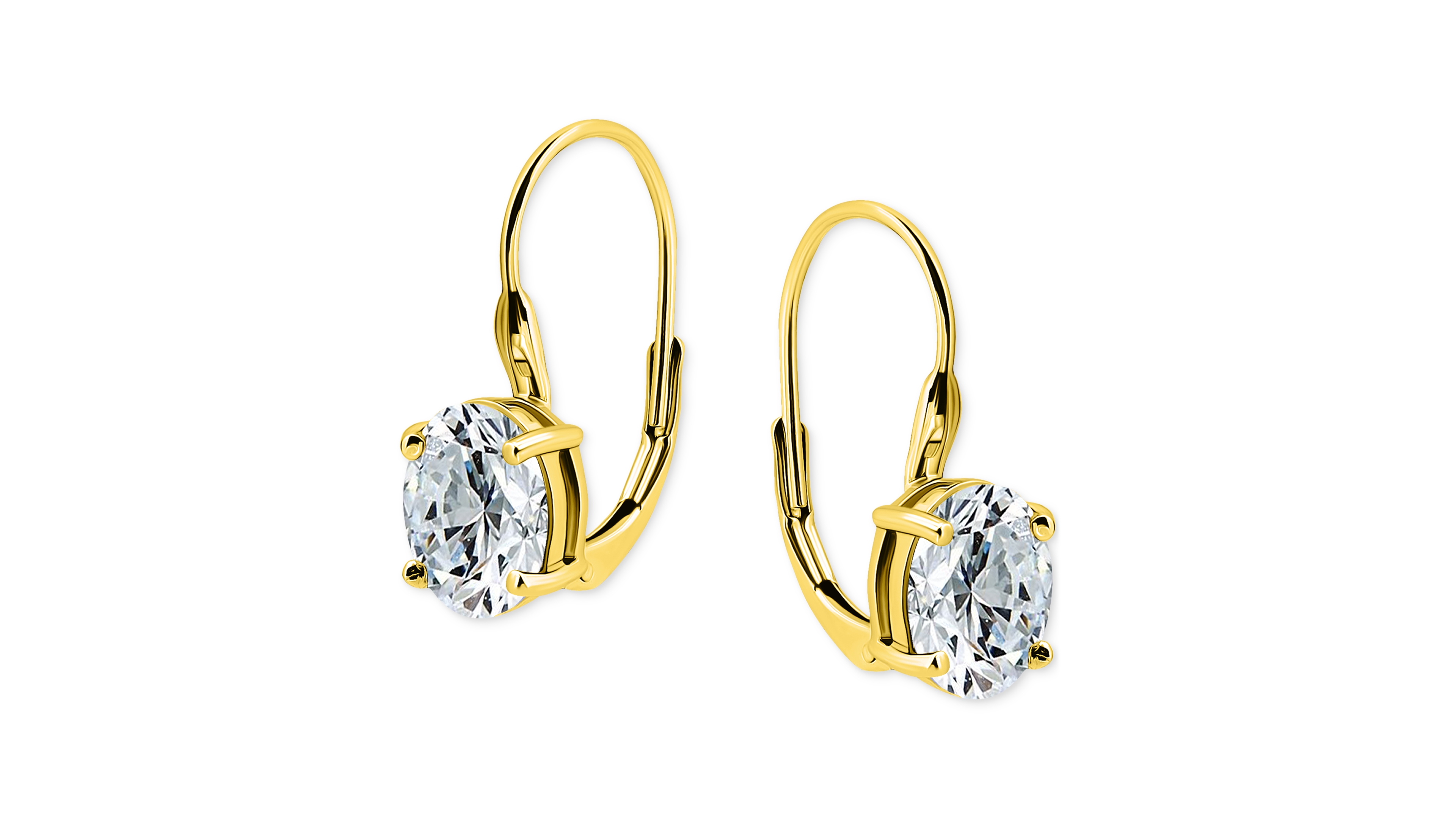 Giani Bernini Cubic Zirconia Oval Leverback Drop Earrings in 18k Gold-Plated Sterling Silver, Macy's Exclusive