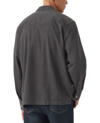Men's Relaxed Fit Long Sleeve Button-Front Overshirt