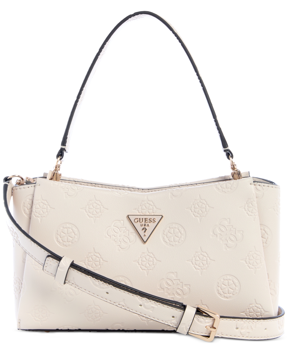 Guess Tisha Small Logo Crossbody Bag In Brown