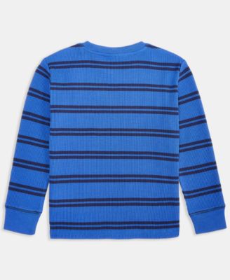 Toddler Boys' Striped Crewneck Thermal Sweatshirt