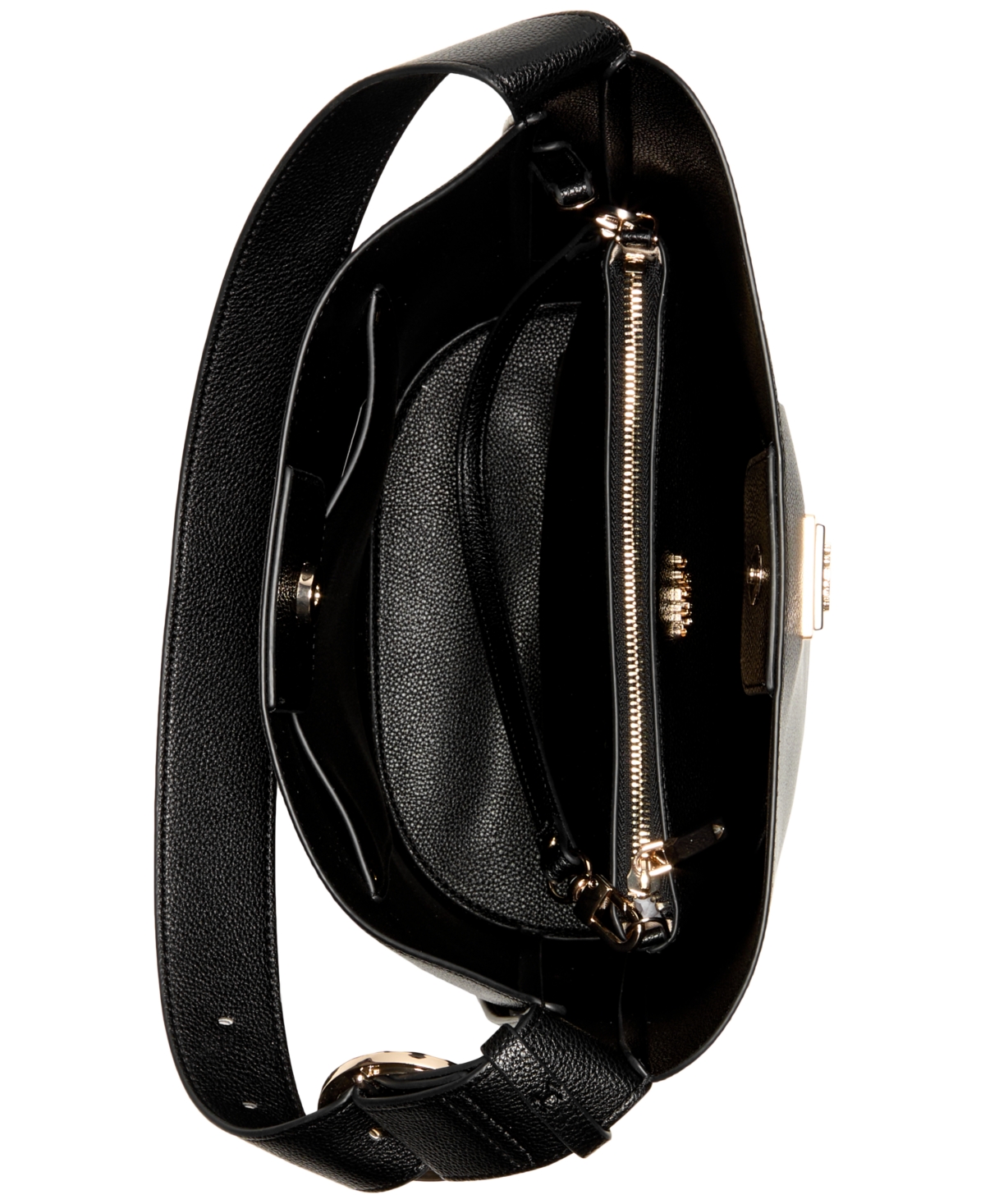 Guess Meridian Ii Medium Bucket Bag In Black